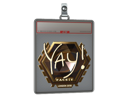 Item Sticker Slab | yay (Gold) | London 2018