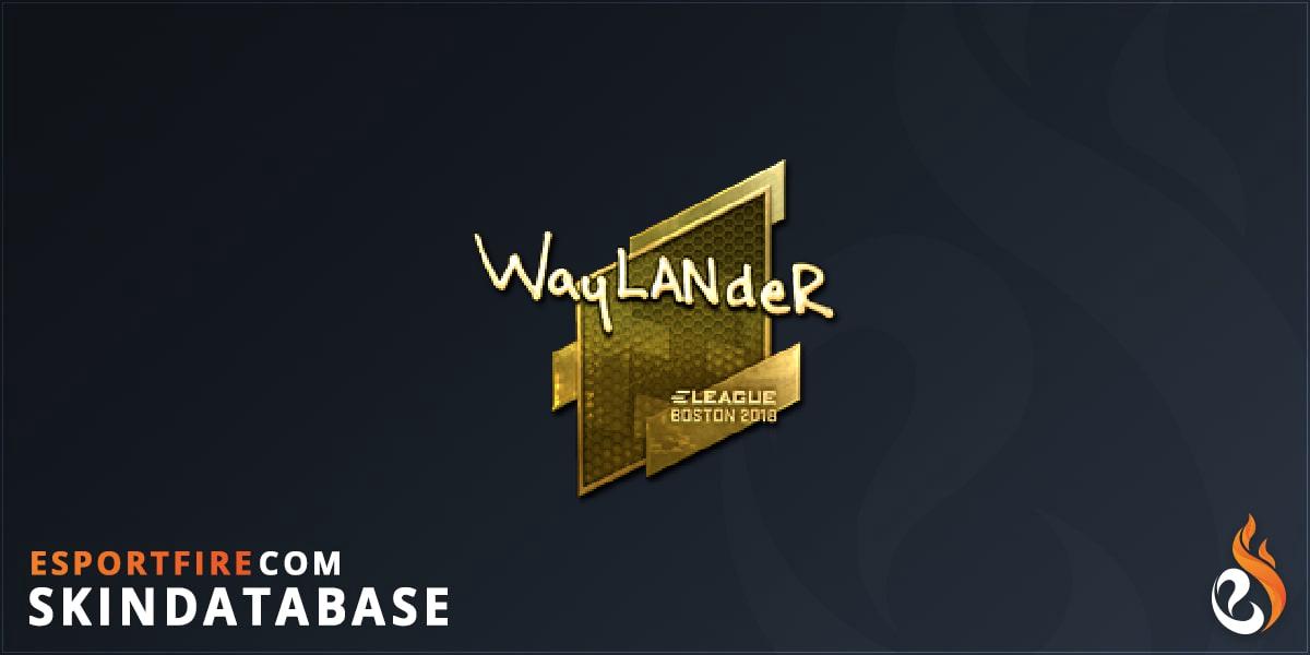Sticker | wayLander (Gold) | Boston 2018 - EsportFire.com