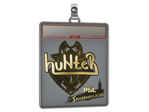 Item Sticker Slab | huNter- (Gold) | Stockholm 2021