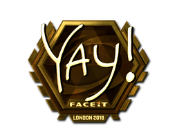 Item Sticker | yay (Gold) | London 2018