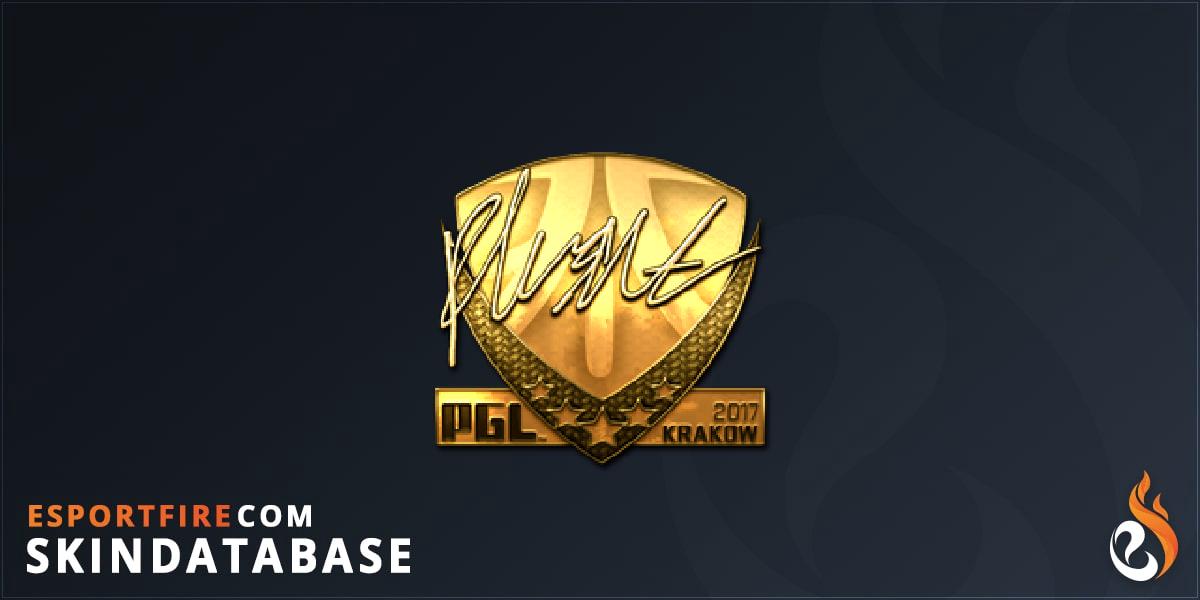 Sticker | flusha (Gold) | Krakow 2017 - EsportFire.com