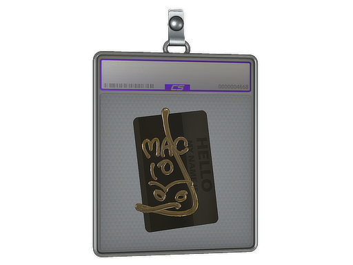 Item Sticker Slab | Hello MAC-10 (Gold)