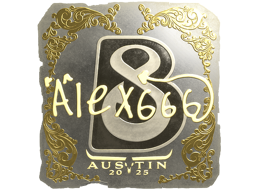 Item Sticker | alex666 (Gold) | Austin 2025