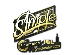 Item Sticker | s1mple (Gold) | Stockholm 2021