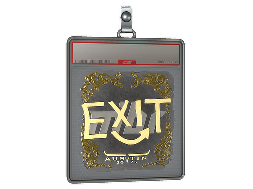 Item Sticker Slab | exit (Gold) | Austin 2025