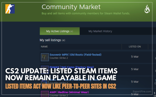 Thumbnail of article Steam Community Market Update: CS2 Listed Items Now Remain Playable
