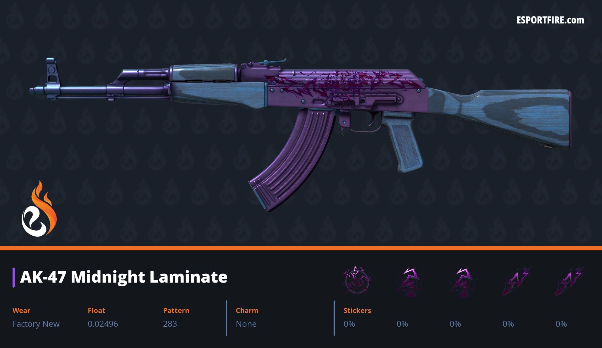 AK-47 Midnight Laminate purple lightning sticker craft