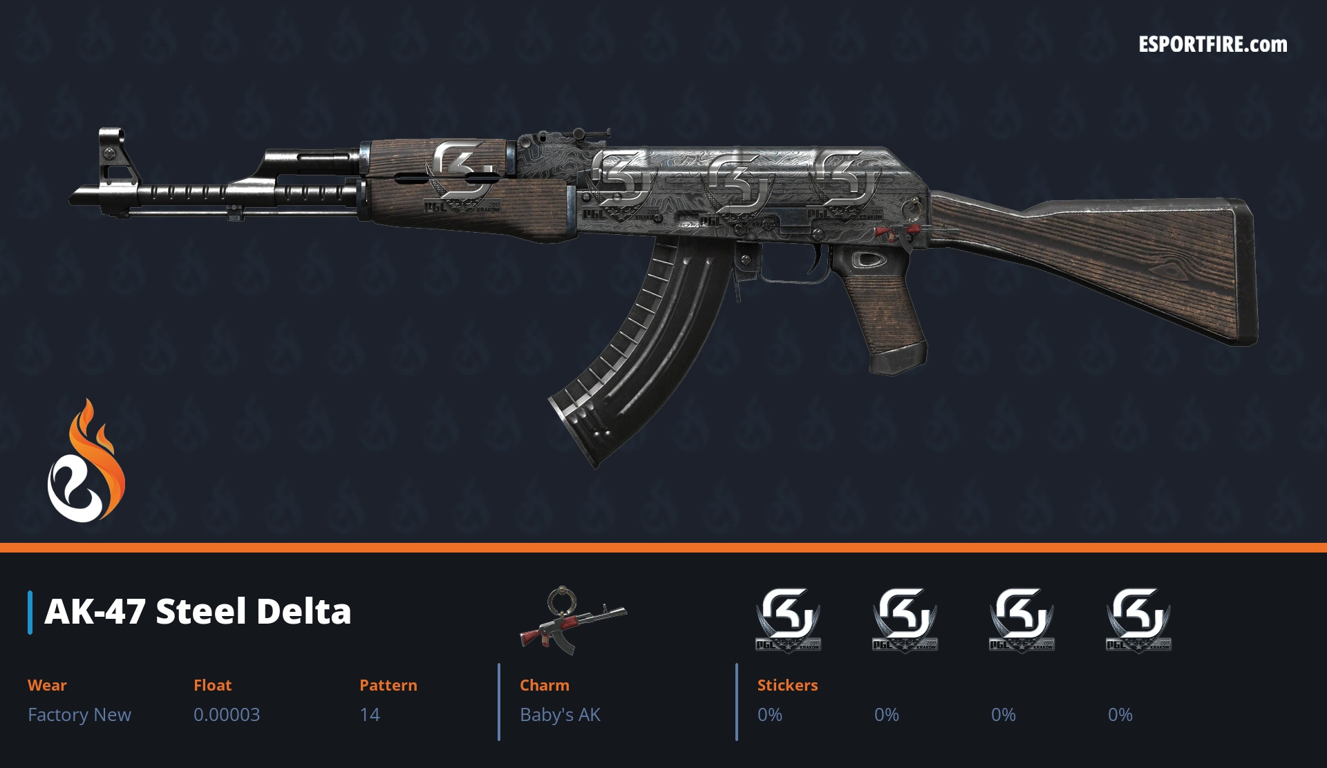 AK-47 Steel Delta silver engraving sticker craft