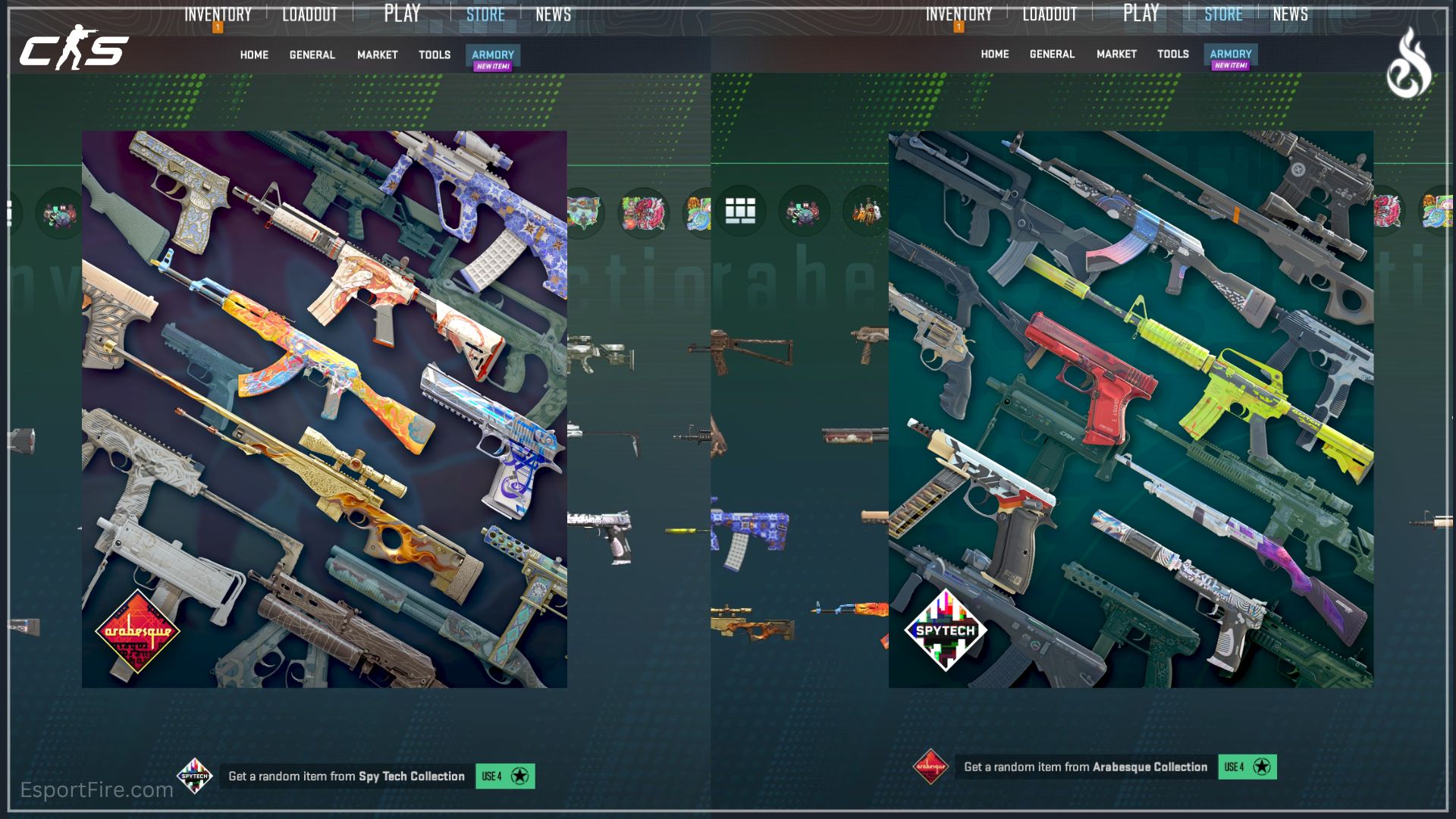 CS2 Spy Tech and Arabesque Armory collections with Premier Season 5 update
