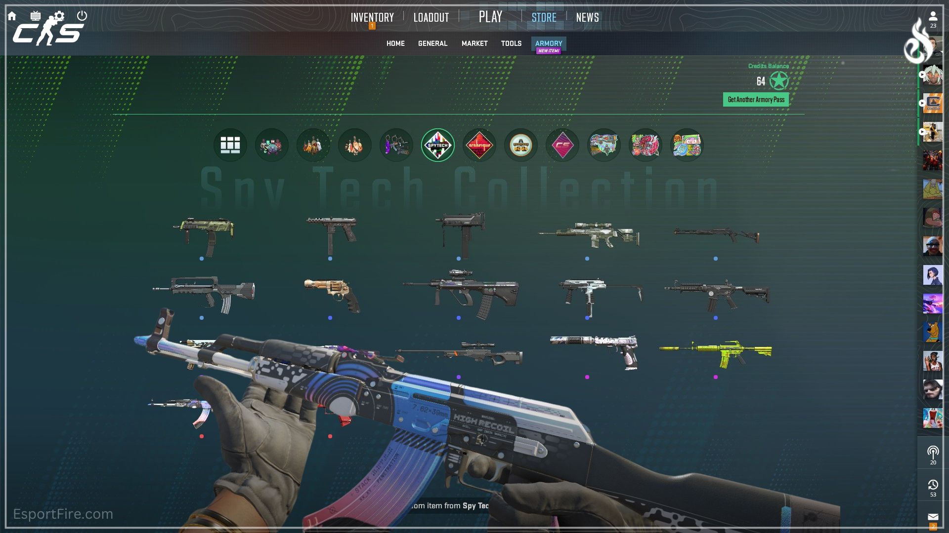 Spy Tech Collection skins in Counter-Strike 2 Armory update