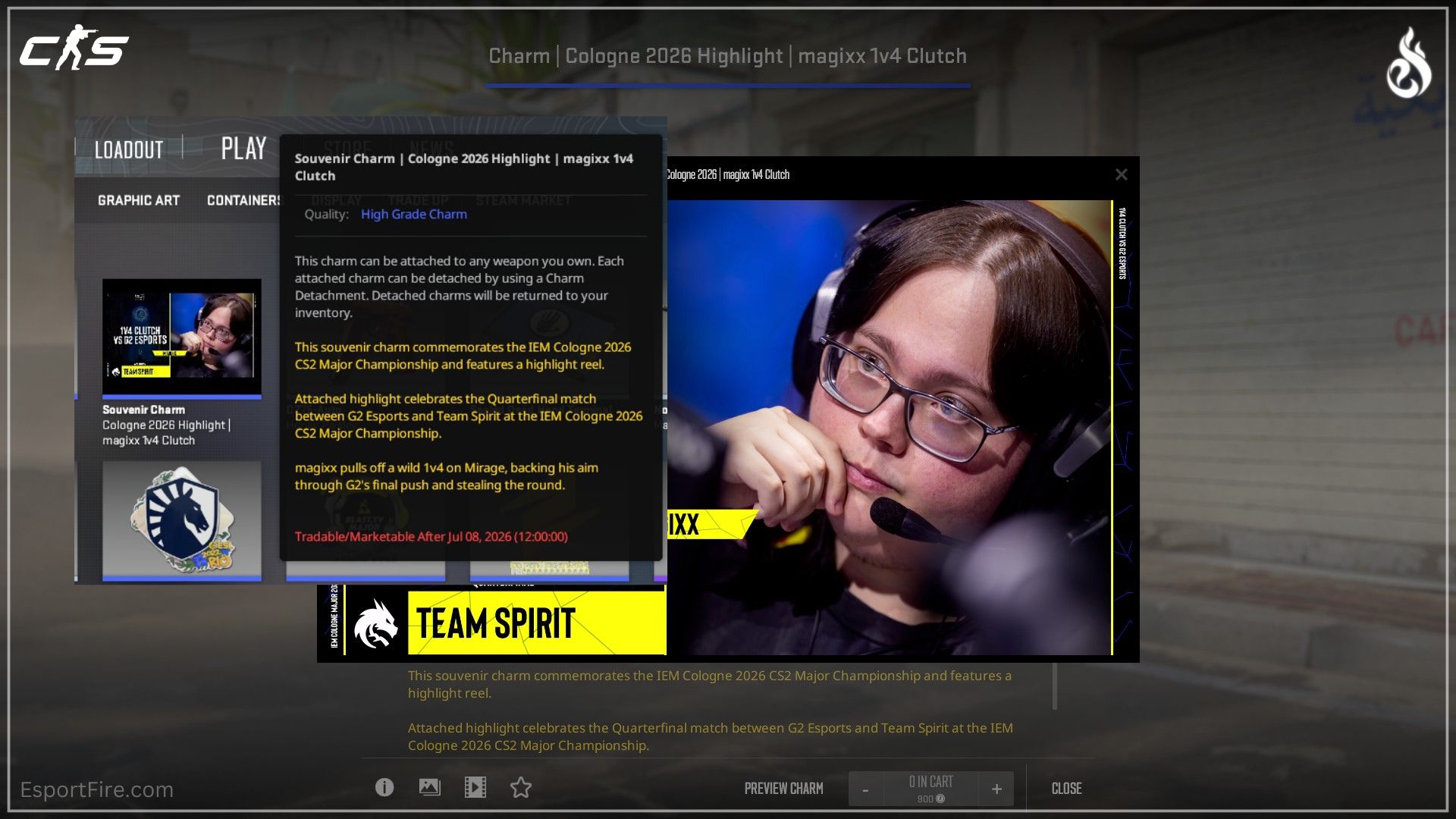 Cologne Highlight Charms best plays and cool charms CS2 Major update iem cologne item shop