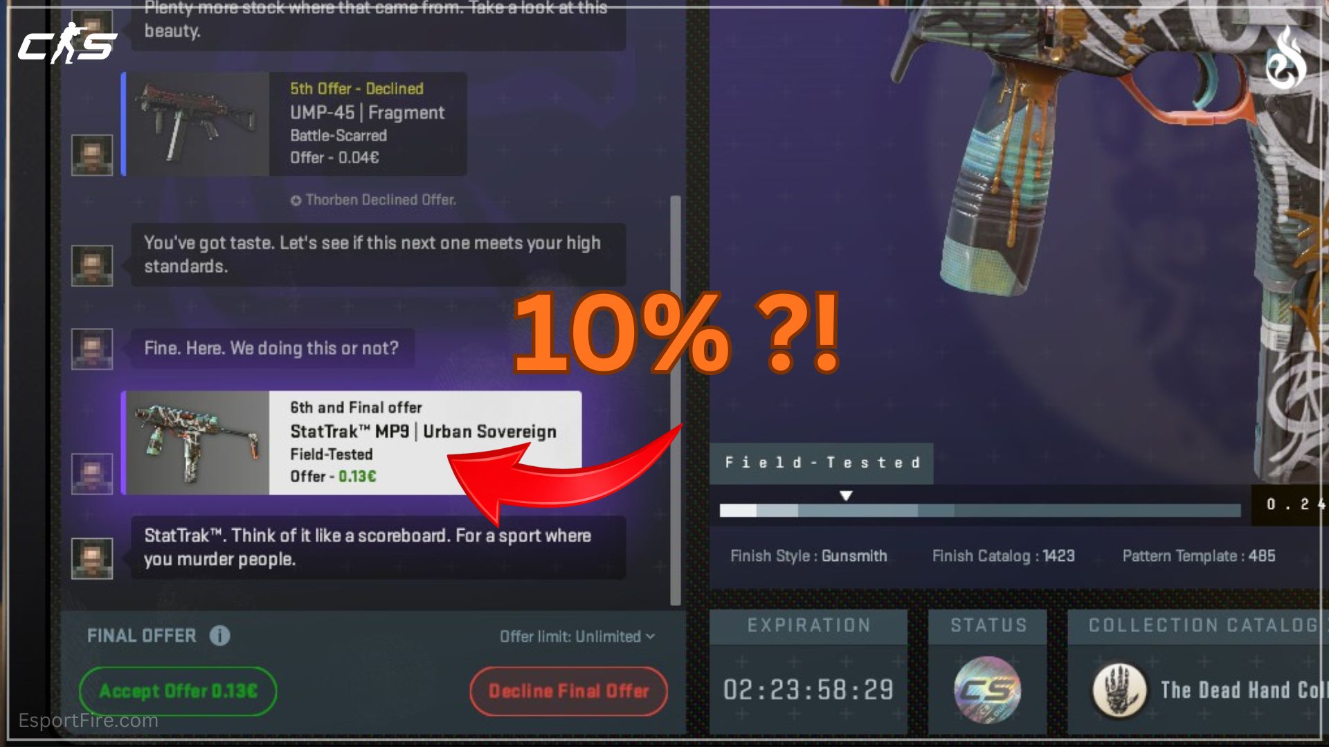 How many times can I open a single Terminal CS2 secret sixth offer in Counter Strike 2 Terminal opening odds maximum offers