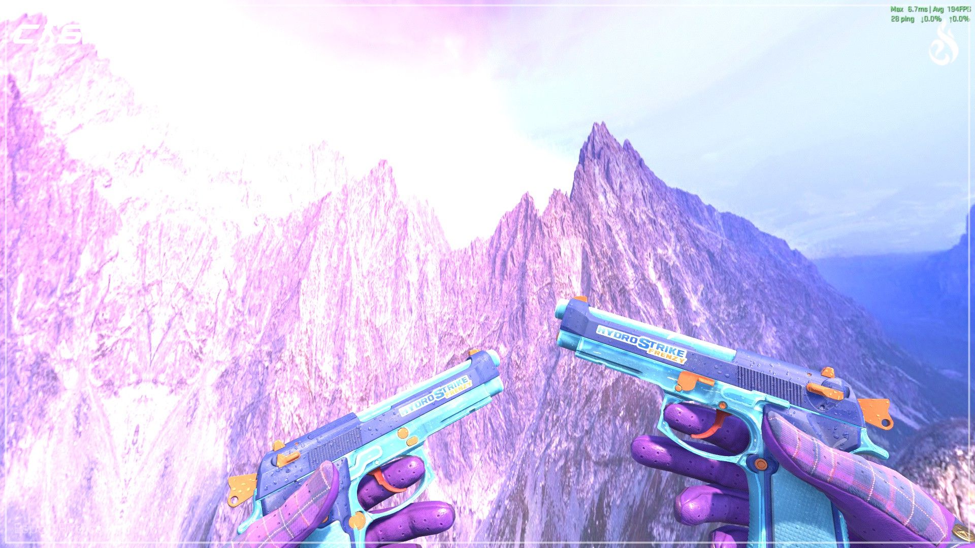 Purple CS2 loadout Dual Berettas Hydro Strike skin