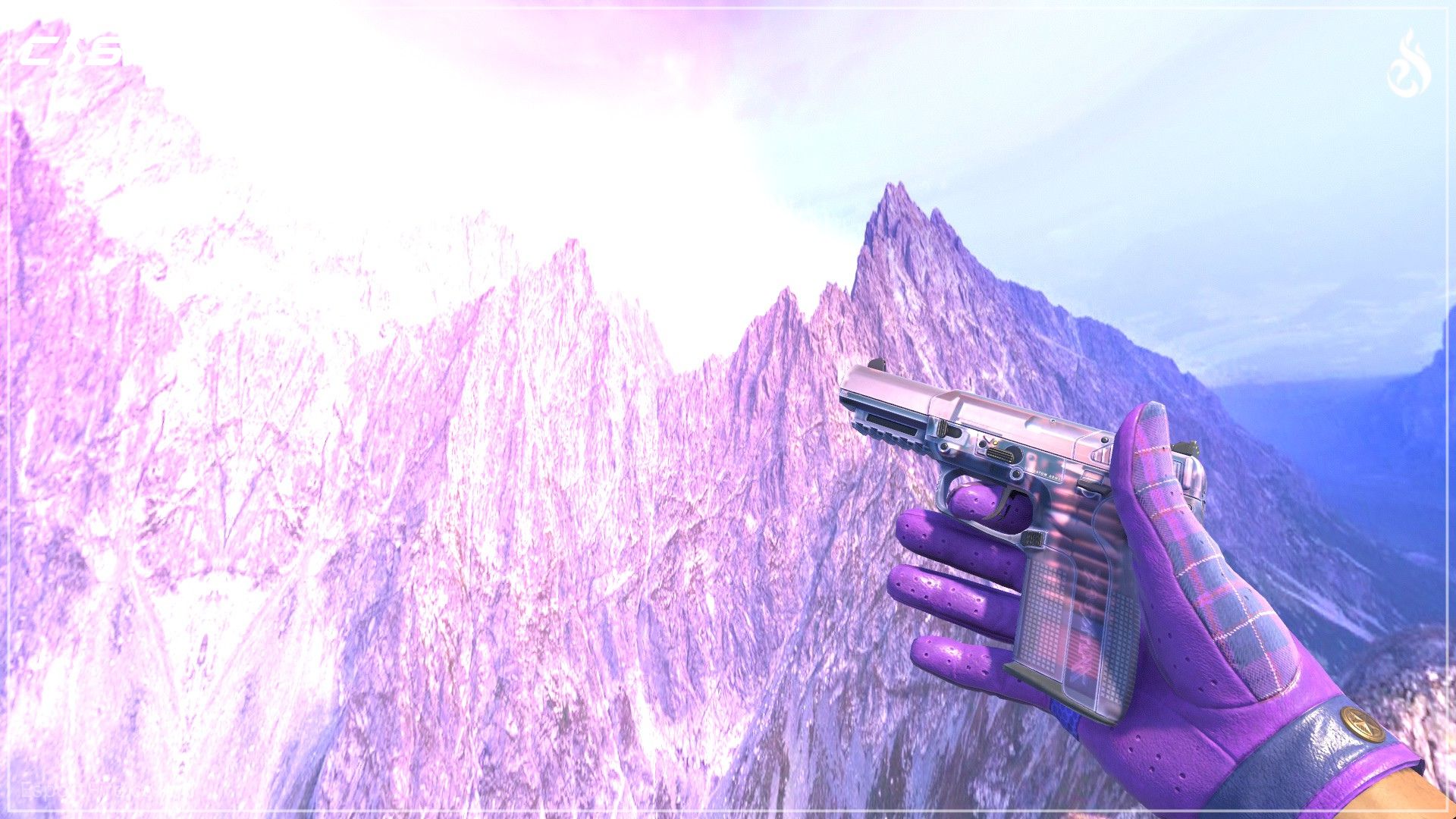 Purple CS2 loadout Five-Seven Dark Polymer skin