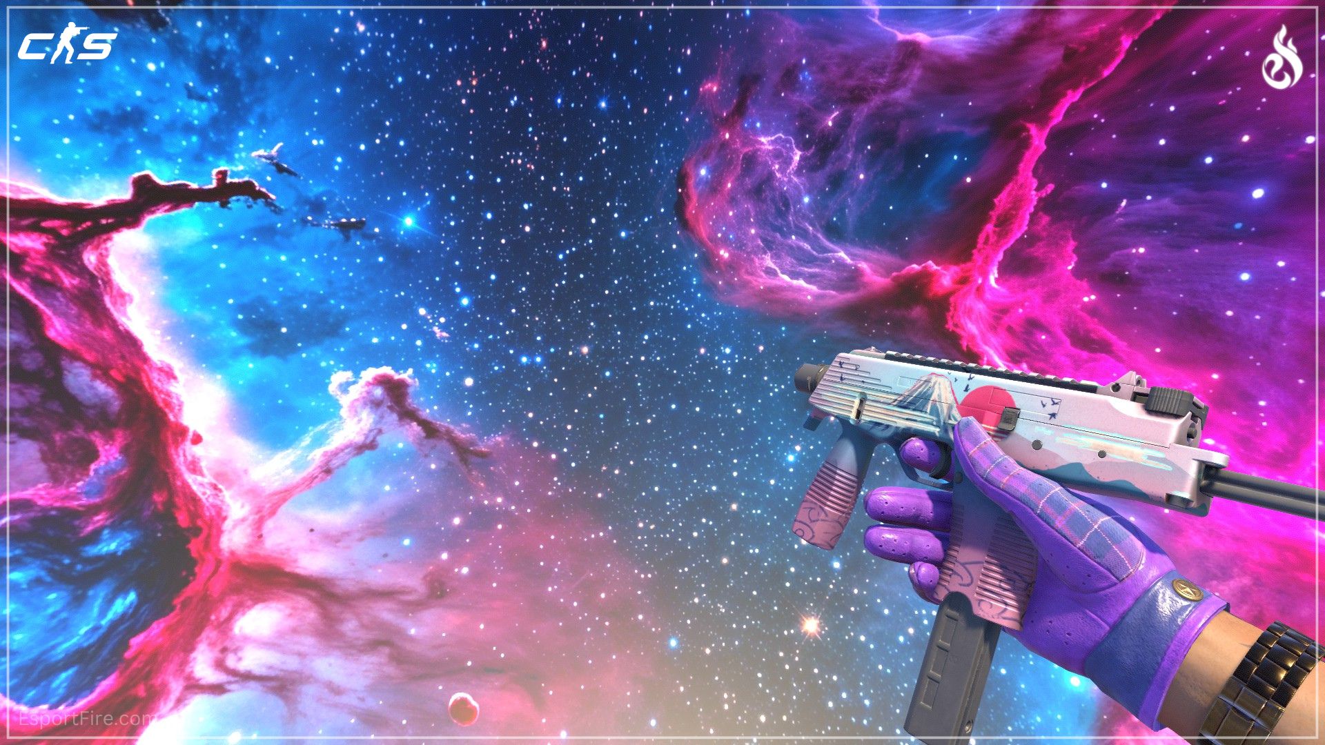 Counter Strike 2 Purple loadout MP9 Mount Fuji skin