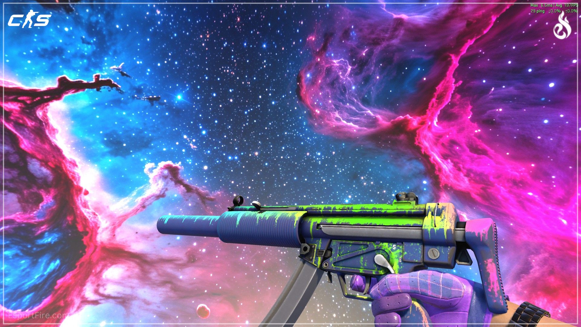 Purple CS2 loadout MP5-SD Phosphor skin