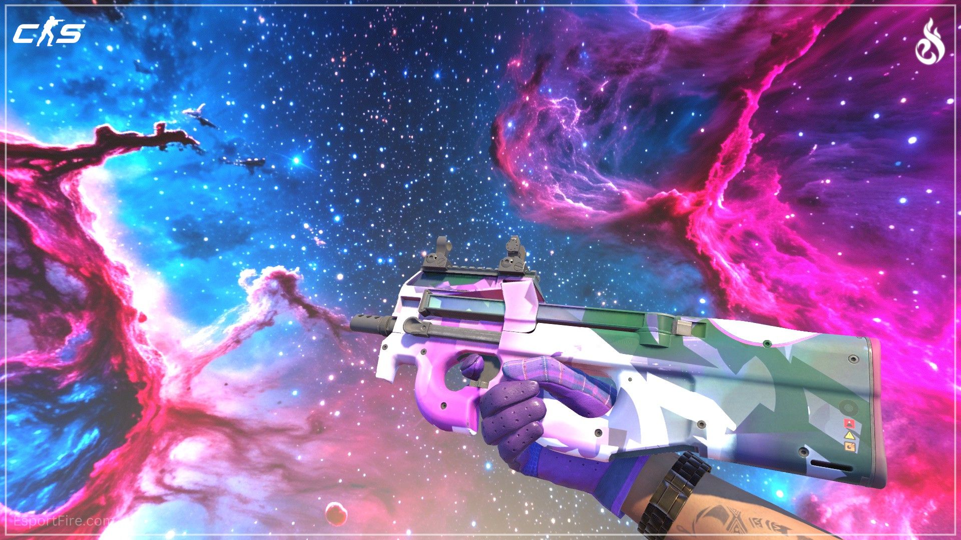 Purple loadout CS2 P90 Attack Vector skin purple skins cs2