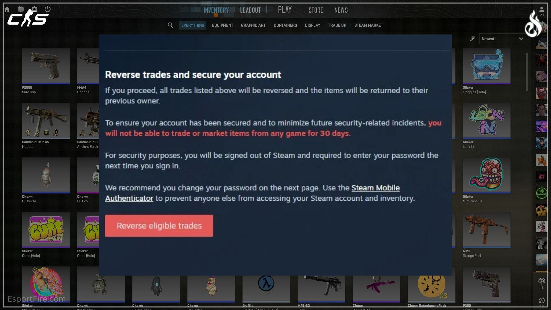 How to revert trade protected trades guide CS2 explain how trade reversing works new trade protection update for your skins