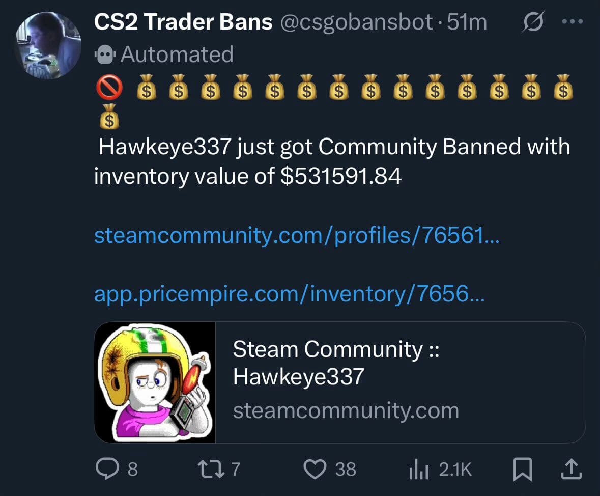 300k Hack in Counter-Strike 2 about famous Katowice 2014 Holo stickers banned