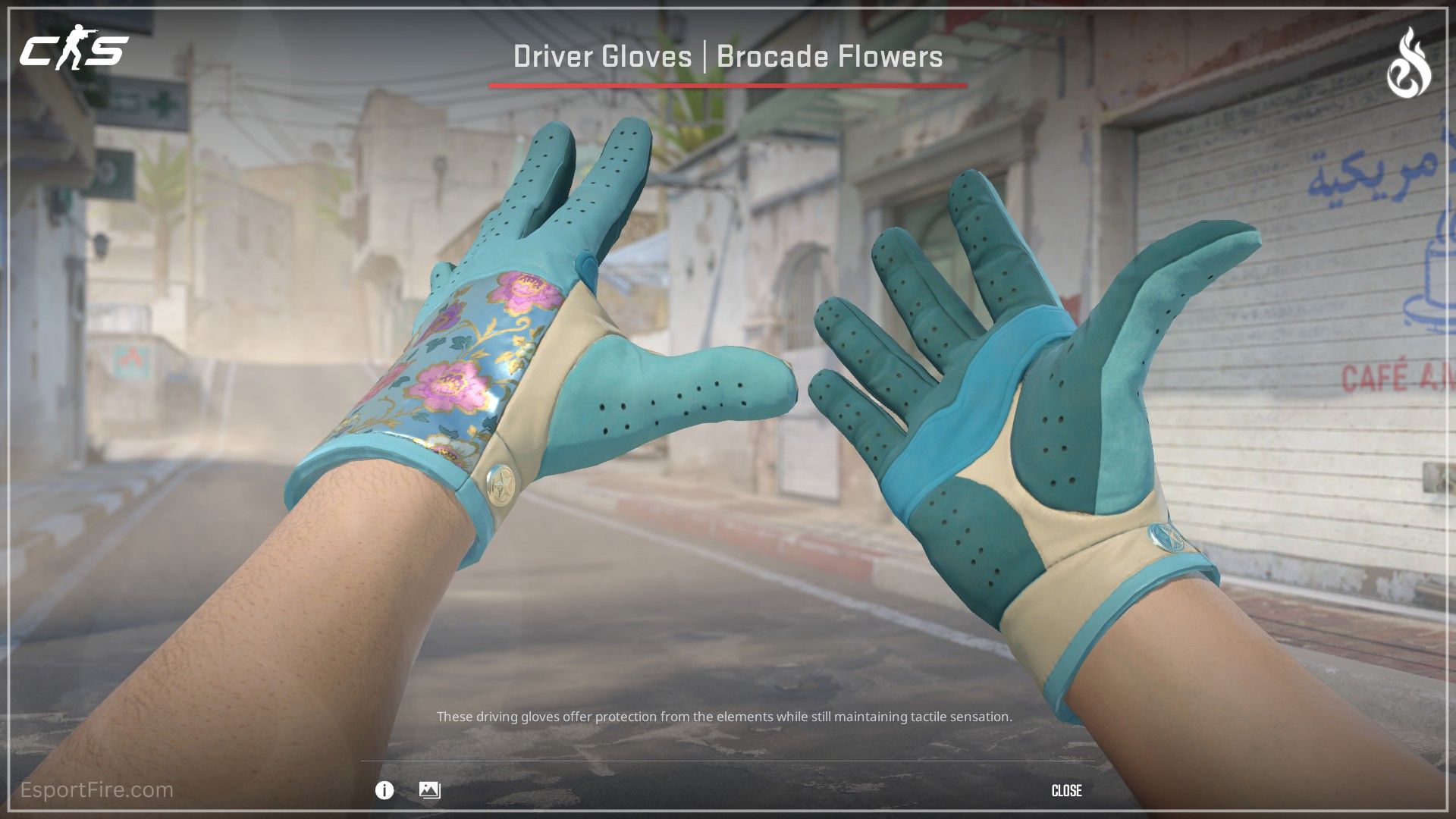 CS2 Dead Hand collection new gloves Driver Gloves Brocade Flowers teal blue cs2 glove