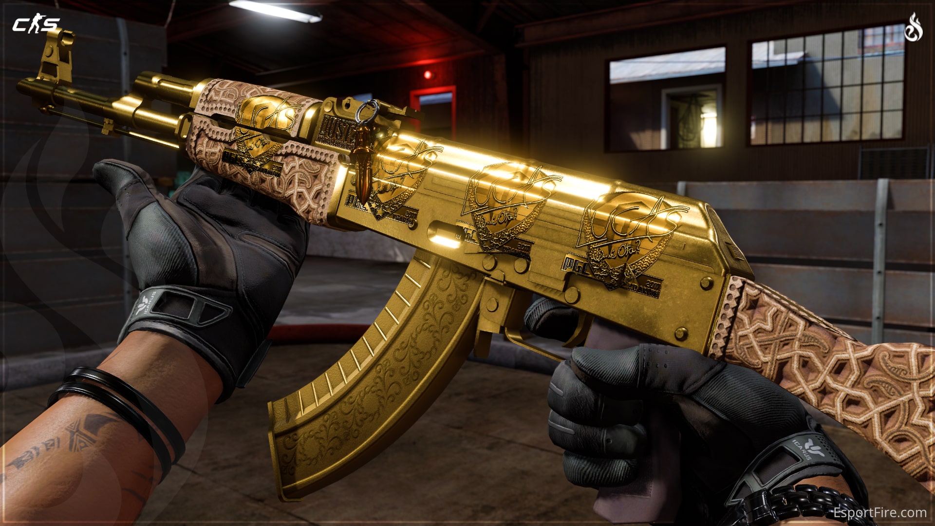 AK-47 Gold Arabesque Sticker Craft CS2