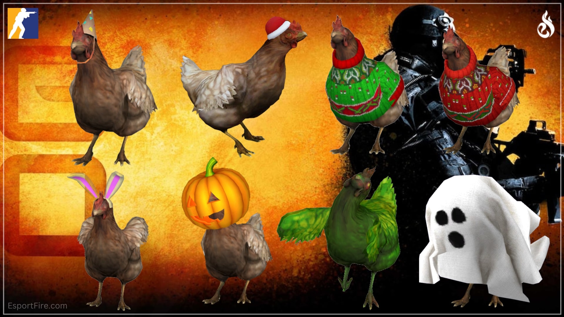Counter-Strike Global Offensive all Seasonal chicken skins event chicken skins for CS