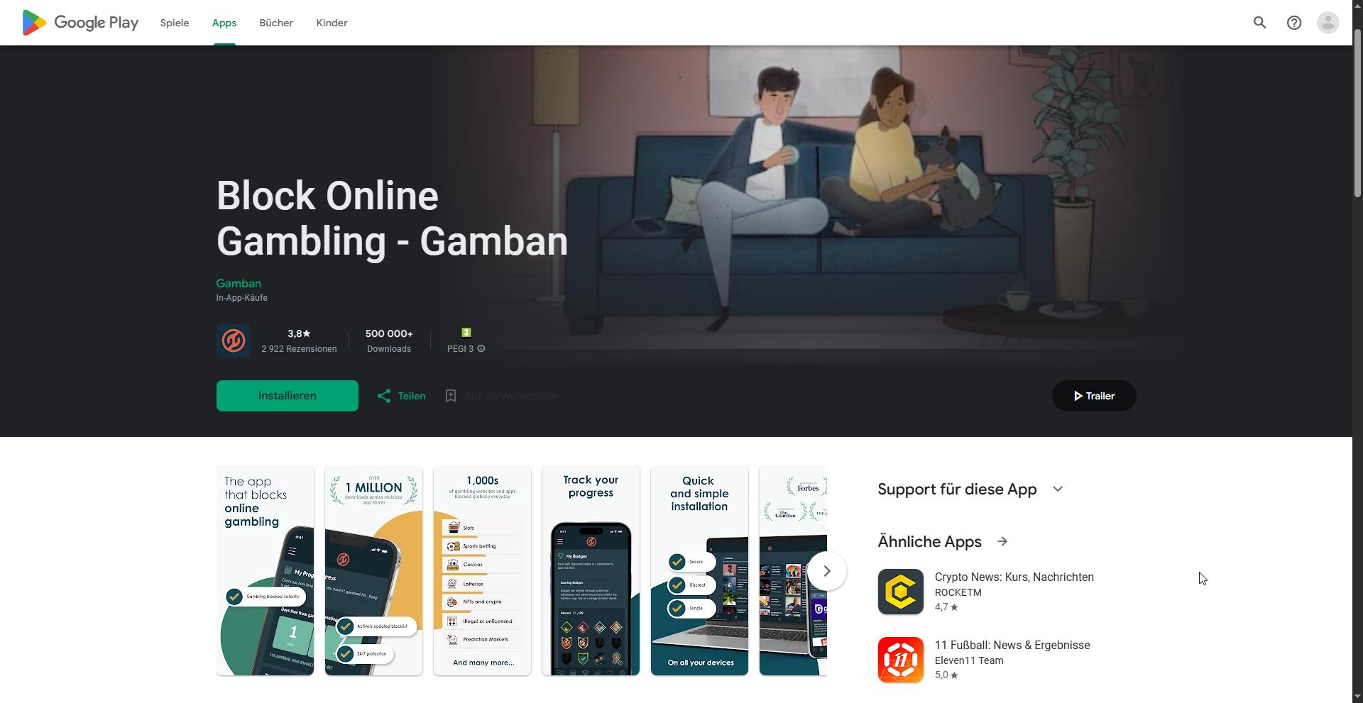 Gamban Google Play Store