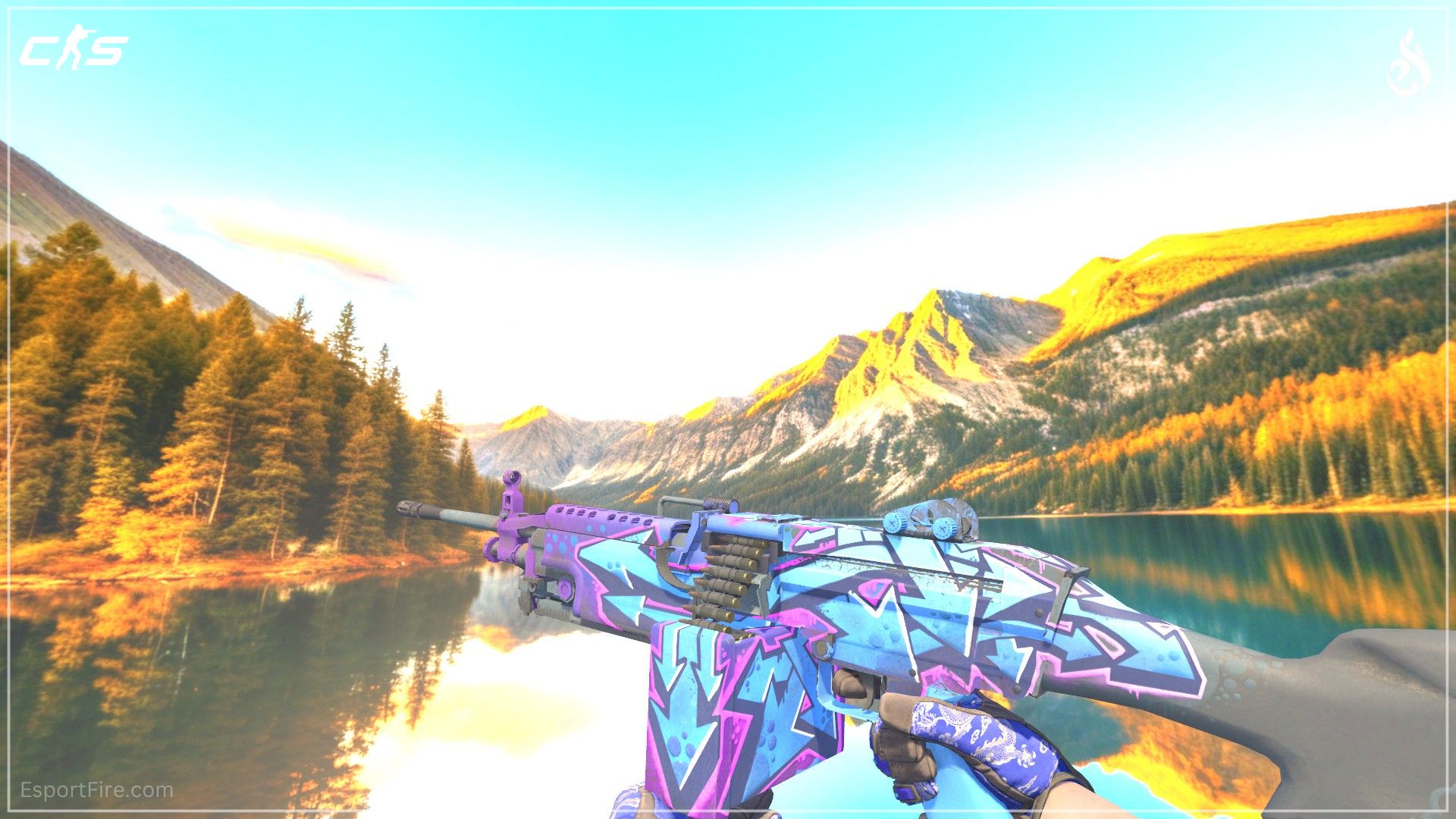 M249 Downtown CS2 blue loadout skin