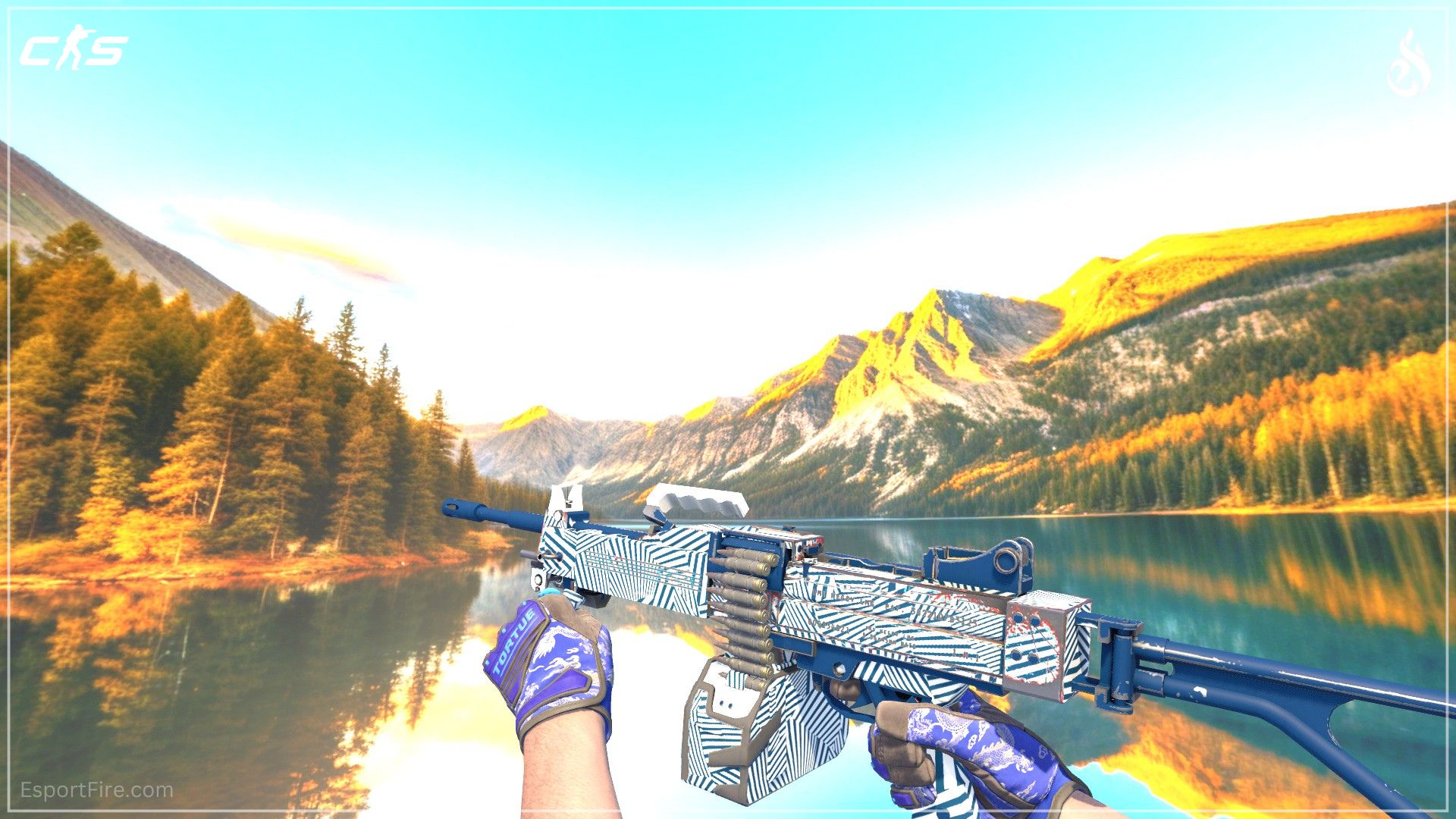 Negev Dazzle CS2 blue loadout skin