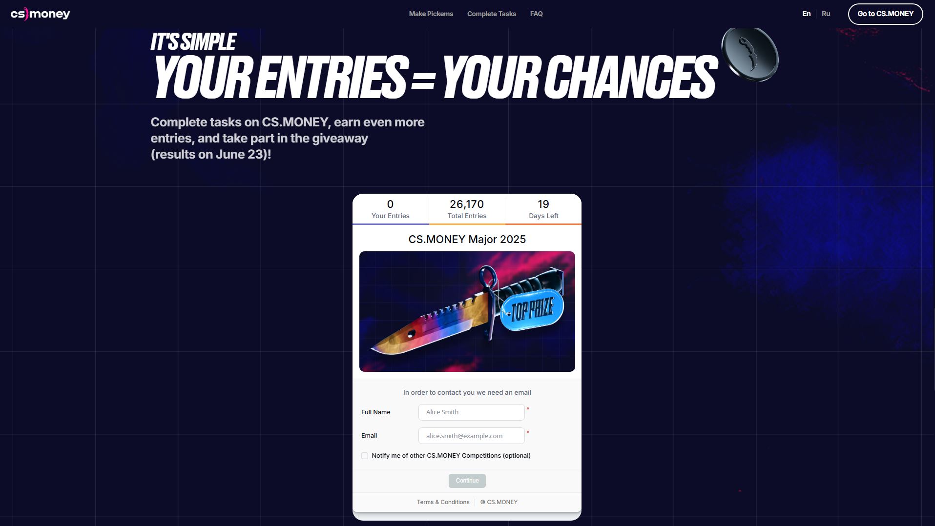 CSMONEY Austin Major PickEm Challenge
