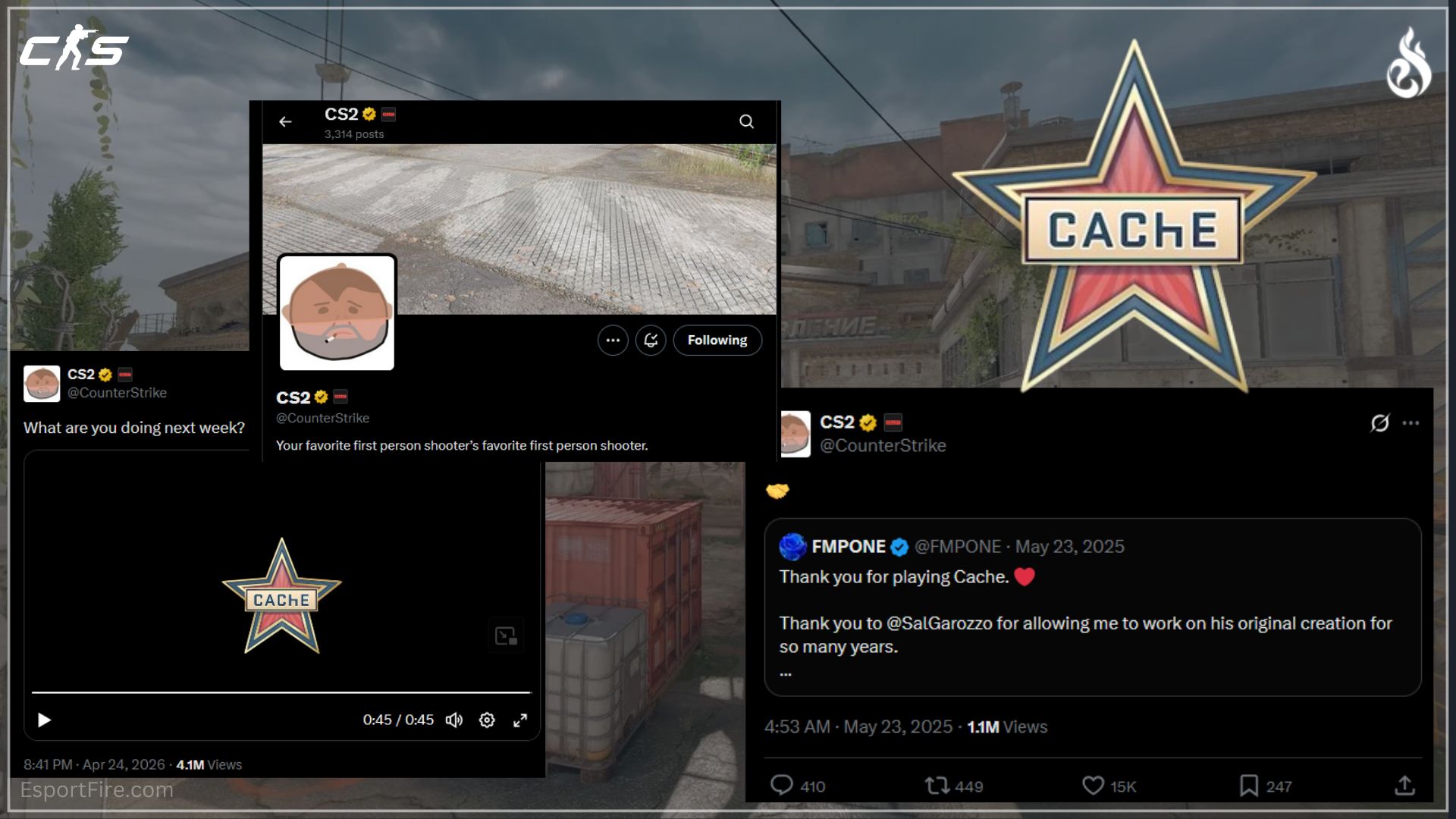 Cache CS2 Leaks leading up to release of Cache new map Counter Strike 2